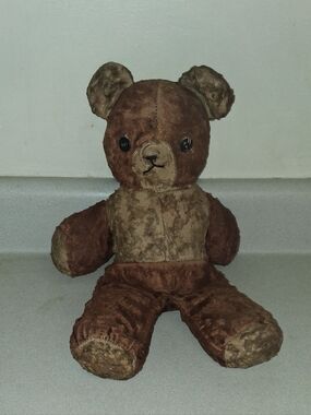 Antique mohair 15" inch two tone teddy bear with music box